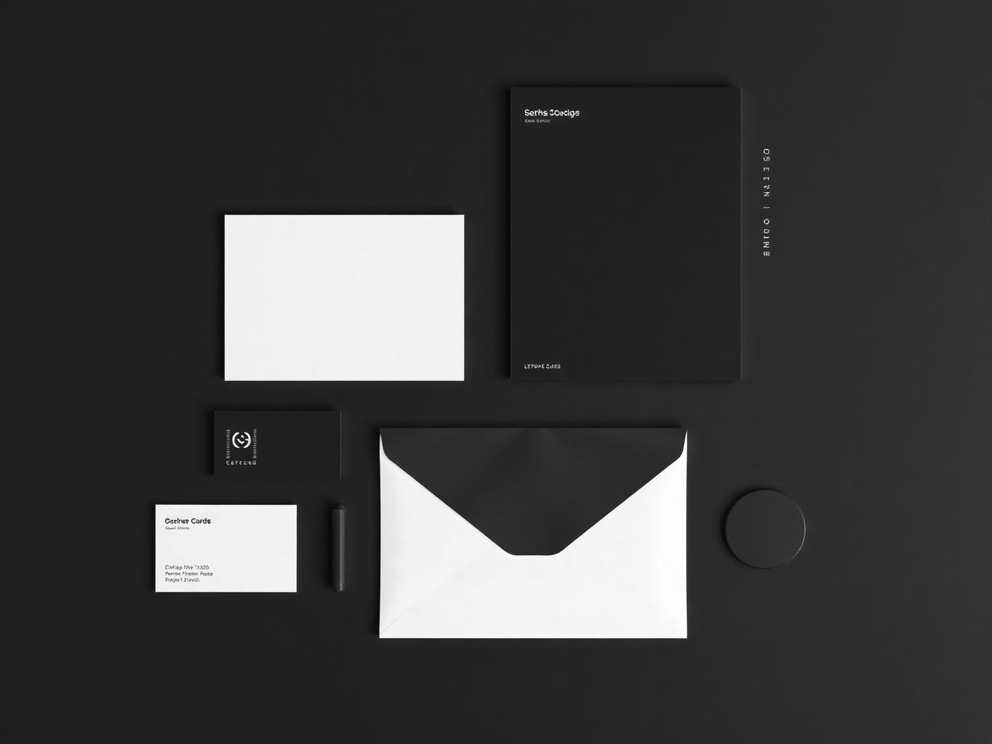 Monochrome brand stationery placeholder